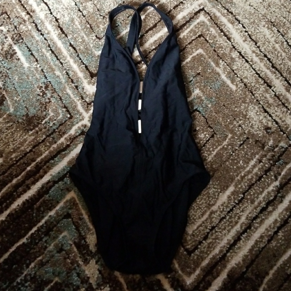 Black criss cross one piece